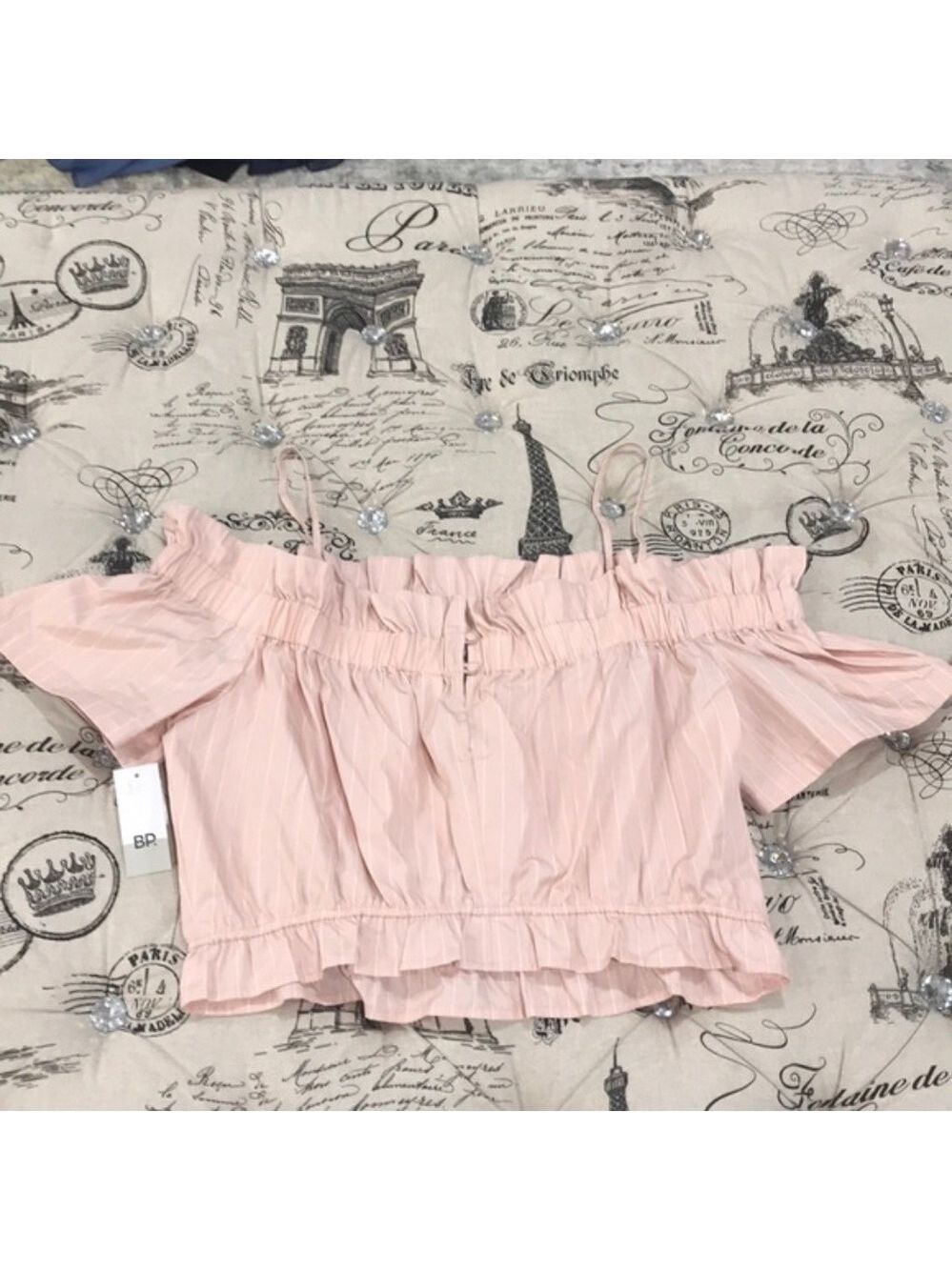 BP. Cold Shoulder Ruffle Trim Top - Picture 2 of 7